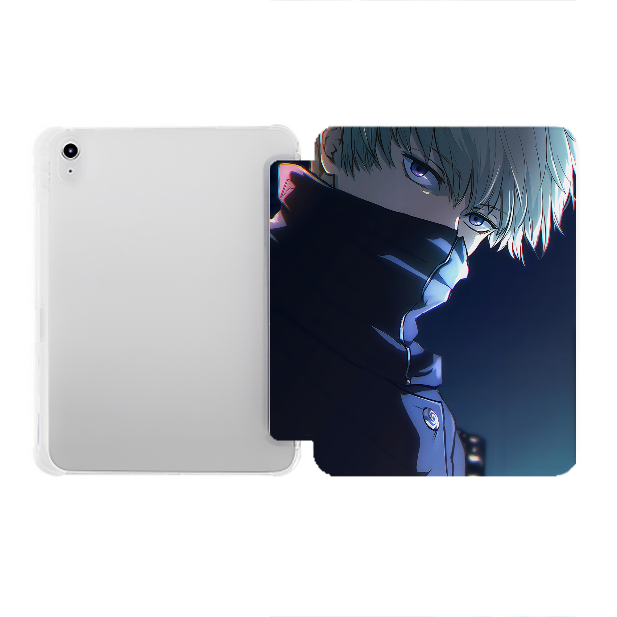 （画像用） 呪術廻戦 Jujutsu Kaisen IPad ケース ペン収納付き 三つ折りスタンド PUレザー×シリコン 対応機種9.5/10.5/10.9インチ